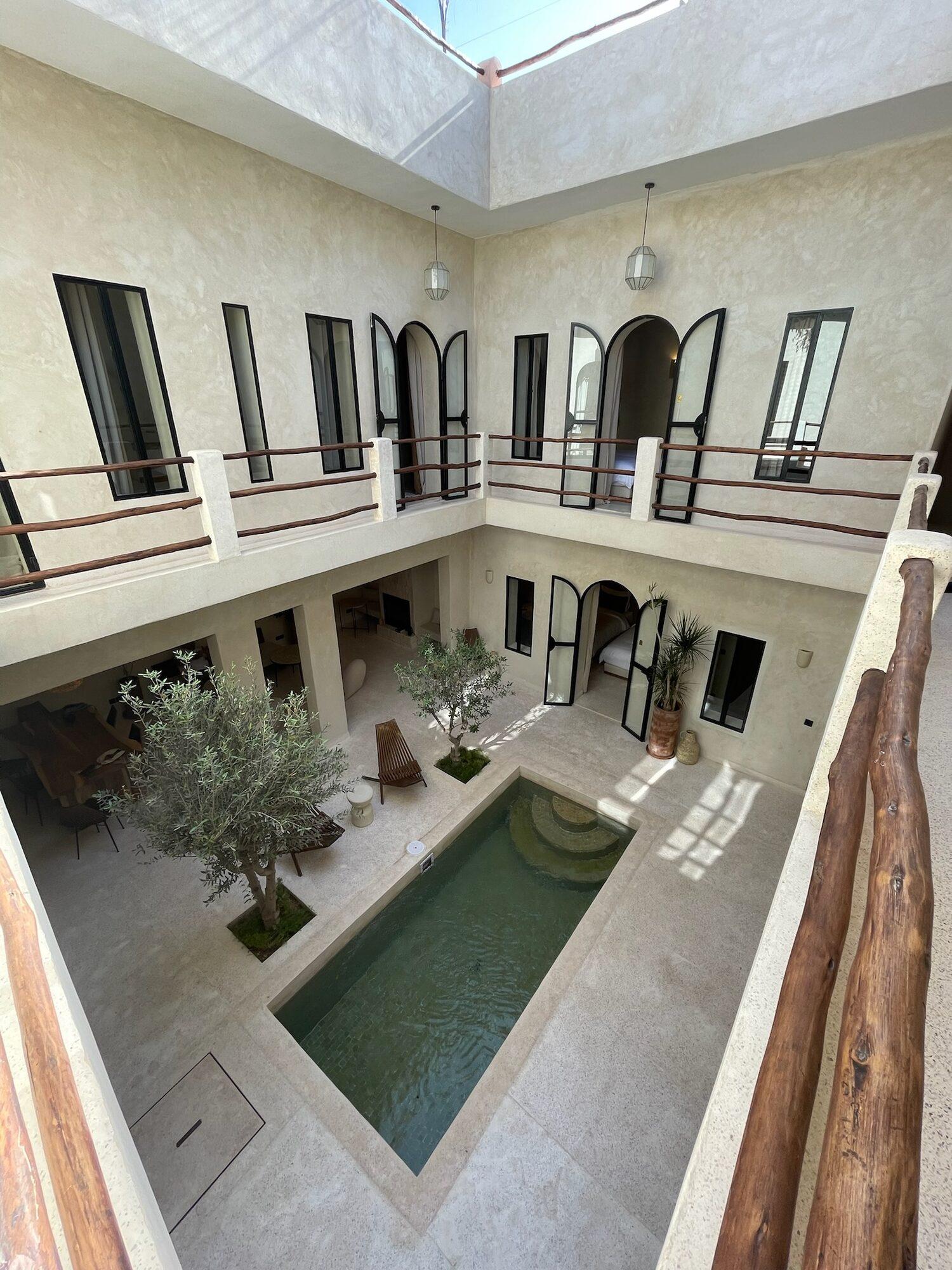 Le patio du Riad Roca vu du premier étage